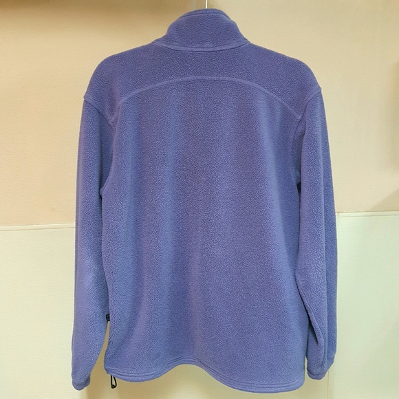 M 90'S VINTAGE LL BEAN 1/4 ZIP LAVENDER FLEECE PULLOVER W/ POCKETS &WAIST SINCH - Picture 4 of 9